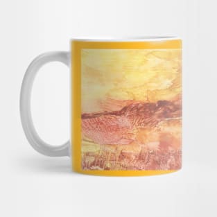 Beautiful landscape, nature. Encaustic wax art. Painting drawing Mug